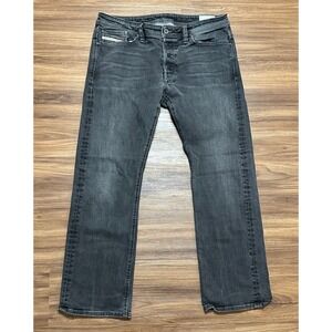 DIESEL Industry VIKER Regular Straight Washed Black Jeans Made in US Sz 33x30